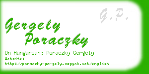 gergely poraczky business card